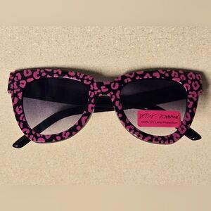 Betsey Johnson Pink Leopard Print Sunglasses